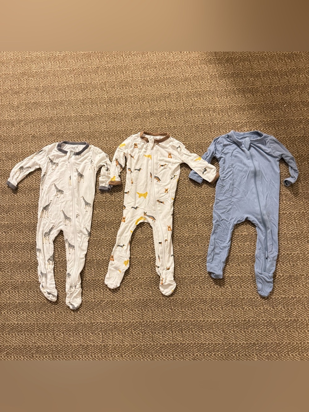 Kyte Baby Zippered Footie Pajamas, Set Of 3, Size 3-6 months